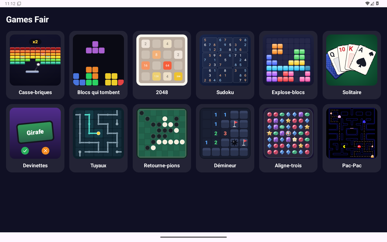 Games Fair tablet screenshot 1 (fr)