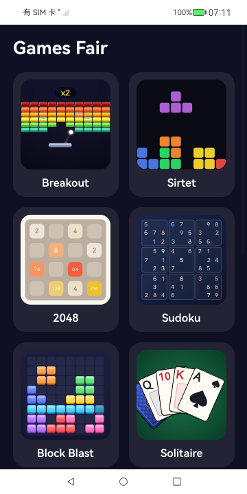 Games Fair phone screenshot 1 (en)