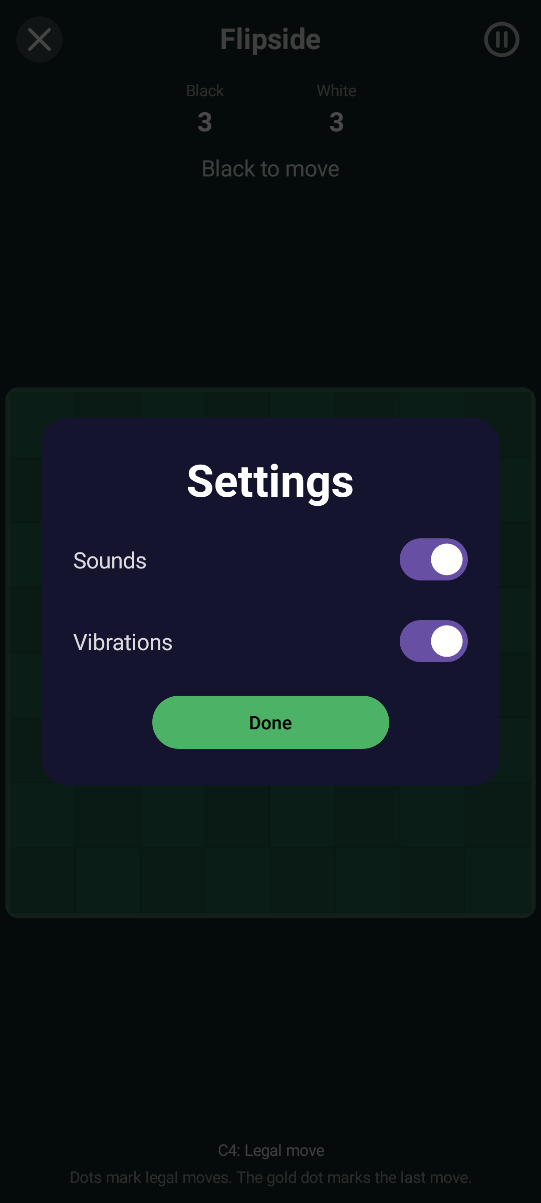 Flipside Settings, Android Android