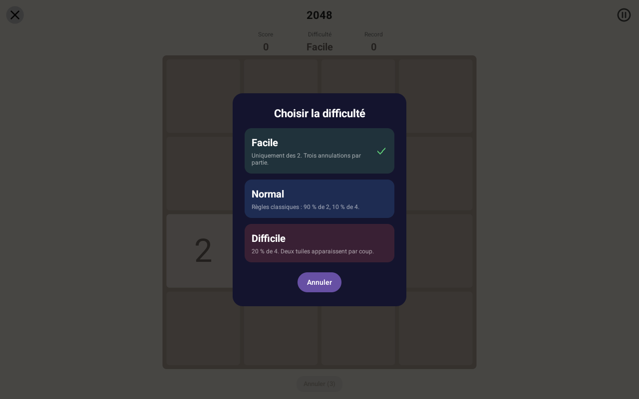 2048 difficulty — Android (Material) · Tablet