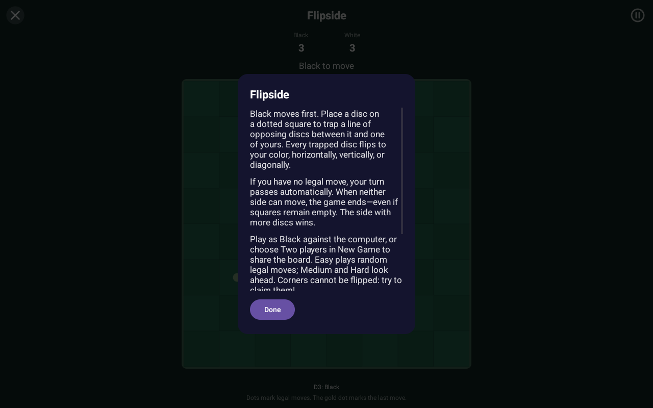 Flipside Rules, Android Tablet