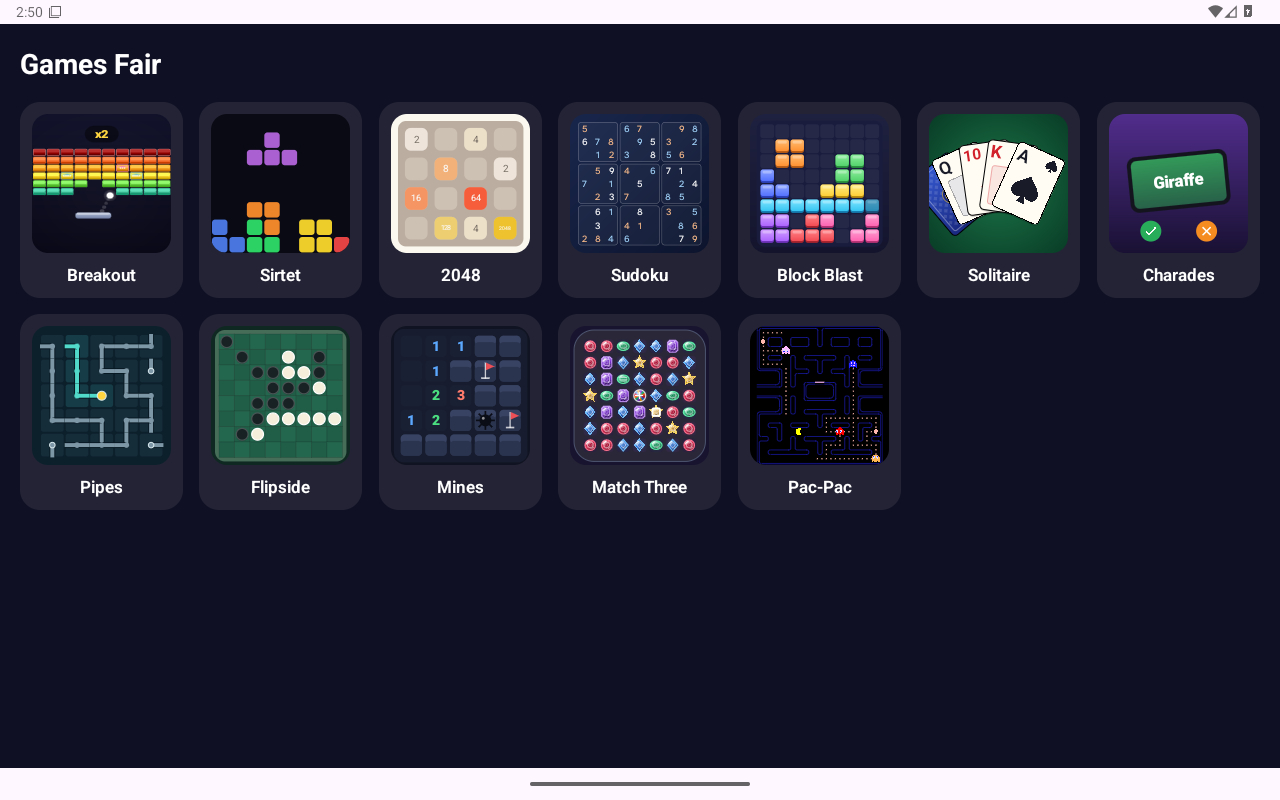 Games Fair tablet screenshot 1 (en)