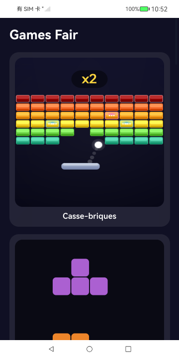 Games Fair phone screenshot 1 (fr)
