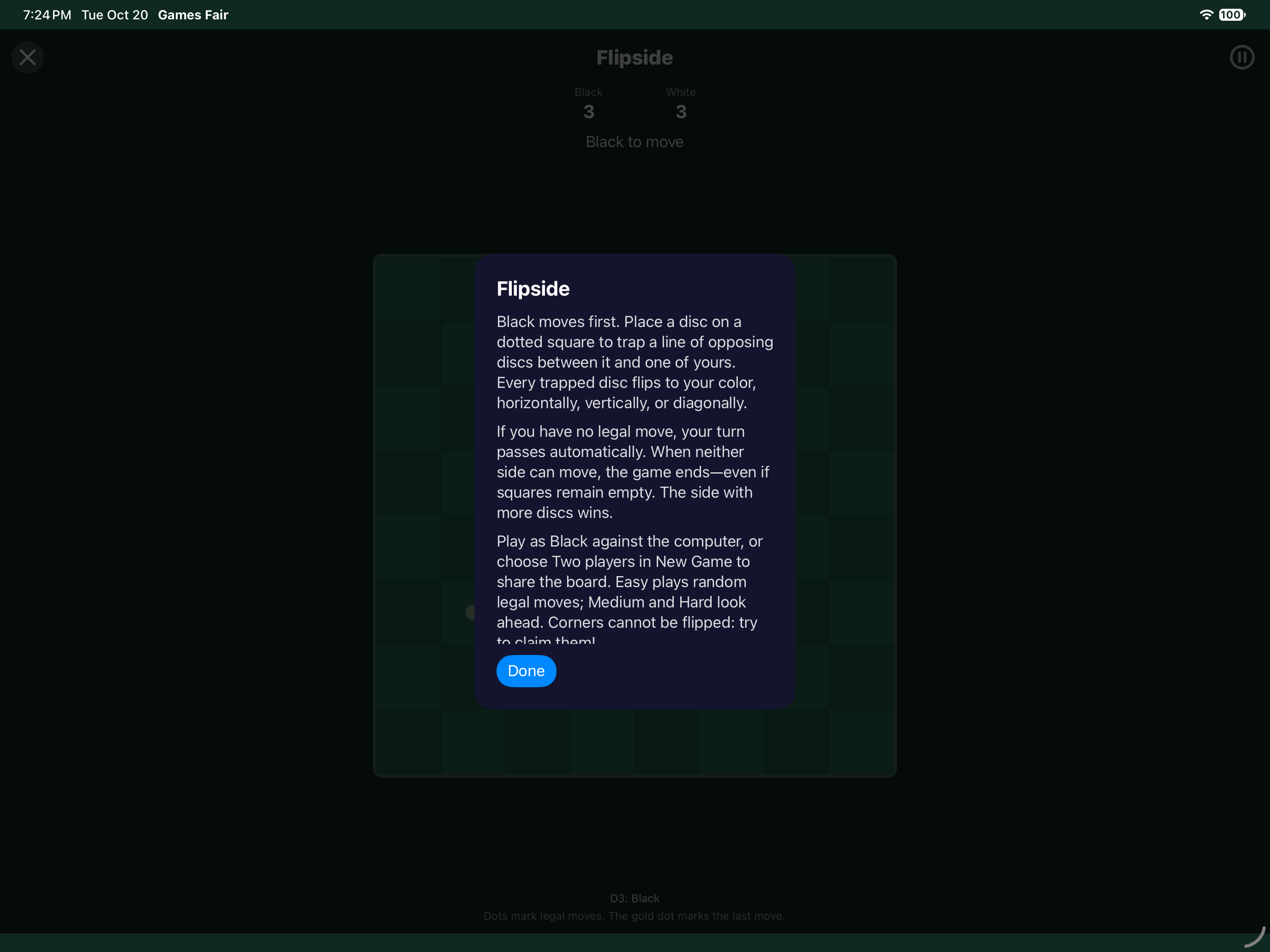 Flipside Rules, iOS iPad
