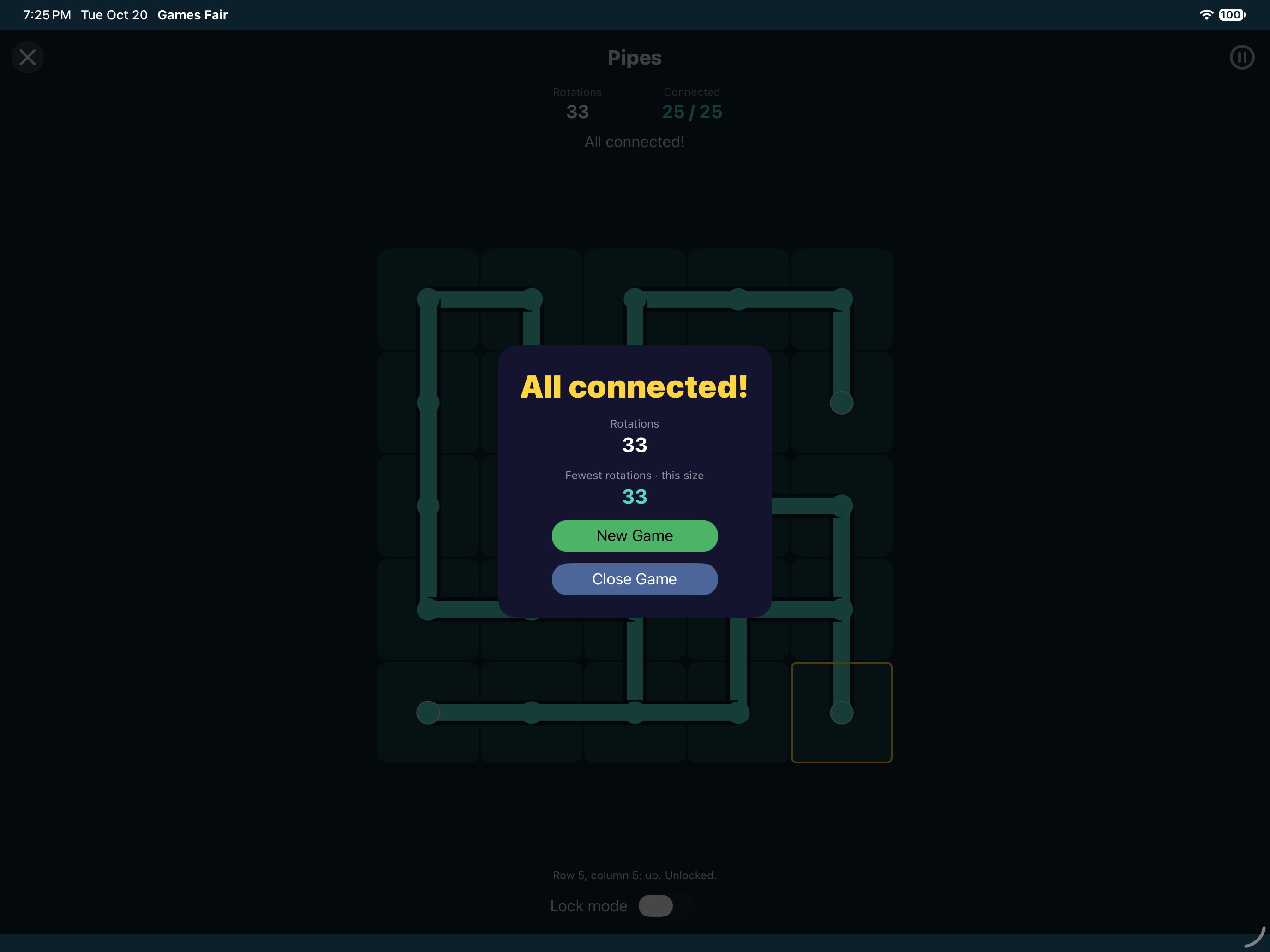 Pipes · solved, iOS iPad
