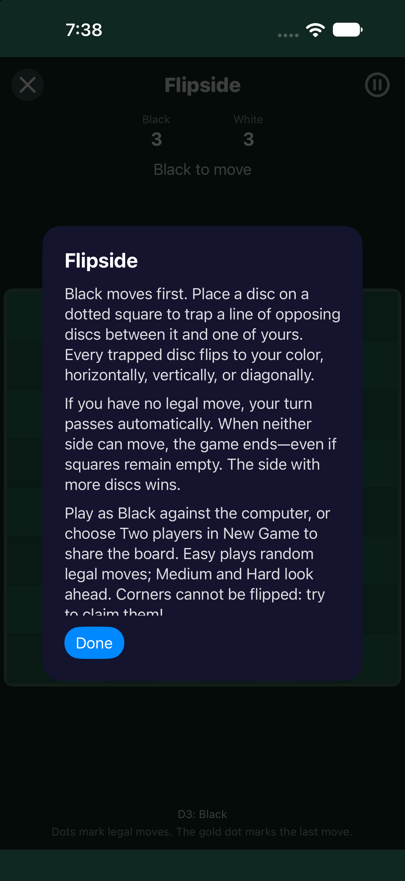 Flipside Rules, iOS UIKit