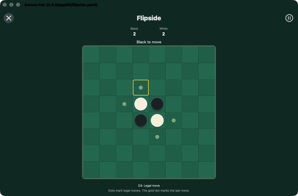 Flipside Opening, macOS AppKit