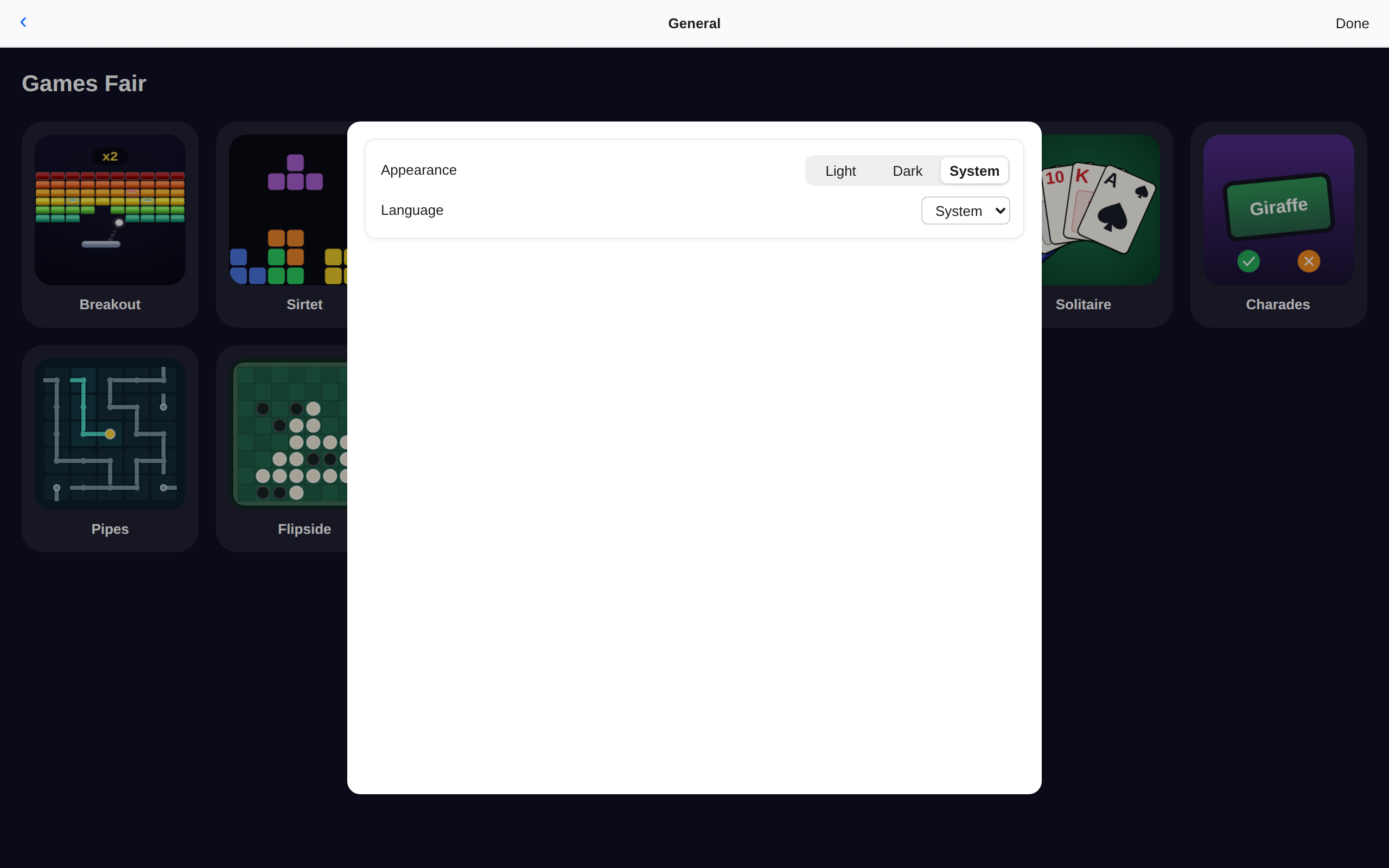 Settings, Web Web DOM