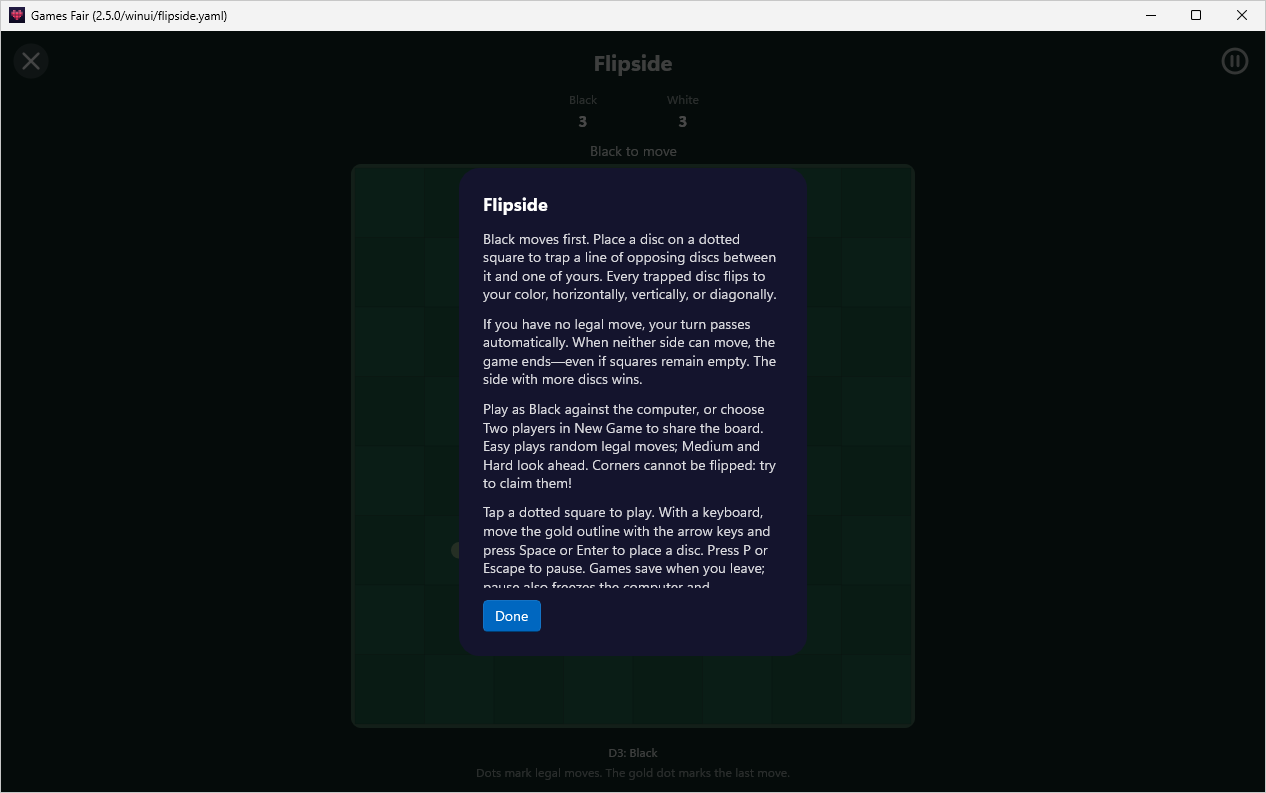 Flipside Rules, Windows WinUI 3