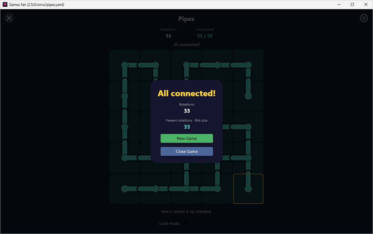 Pipes · solved, Windows WinUI 3